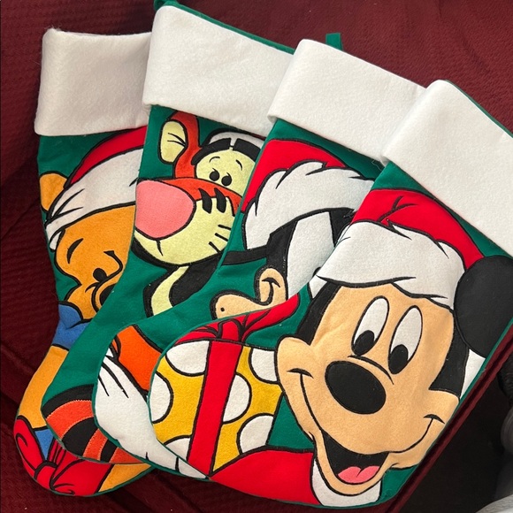 Disney Festive 3D Design Stockings - Set of 4 - Mickey Goofy Tigger and Pooh